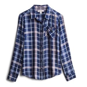 Alexander Jordan One pocket plaid button up top